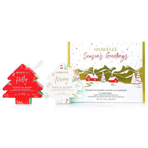 Spongellé - Season's Greetings Holiday Tree Ornament Buffer Gift Set