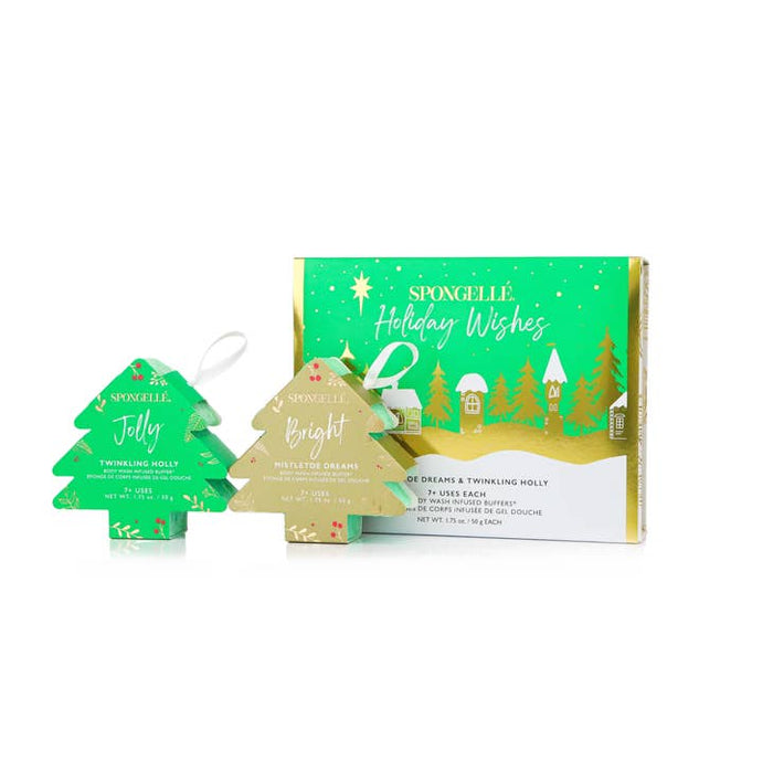 Spongellé - Holiday Wishes Tree Ornament Buffer Gift Set