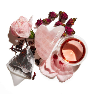 ESW Beauty - Hibiscus White Tea Rose Quartz Gua Sha