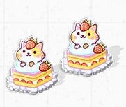 The Gilded Girl - Strawberry Shortcake Kitty Earrings