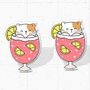 The Gilded Girl - Pink Lemonade Kitty Earrings
