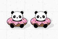 The Gilded Girl - Panda Donut Earrings
