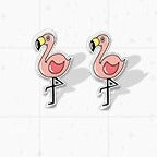 The Gilded Girl - Pink Flamingo Earrings